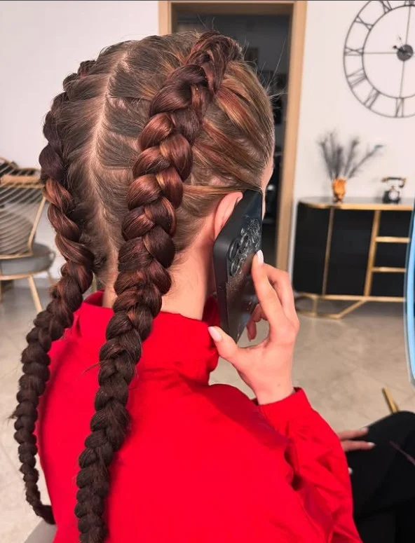 Edgy 2 cornrow braids hairstyles paired with undercut and clean shaved sides