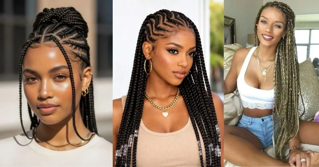 Cornrows with Box Braids Hairstyles: 20 Stunning Hybrid Braid Ideas
