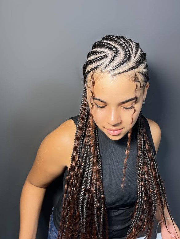 Ghana feed-in cornrows protective braid inspiration