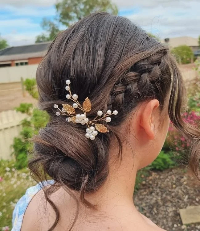 Braided Bun Updo Prom Hairstyle