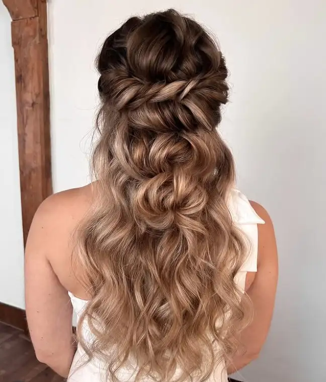 Bridesmaid braids hairstyles Braided Twisted Updo for textured and sophisticated prom or bridal styles