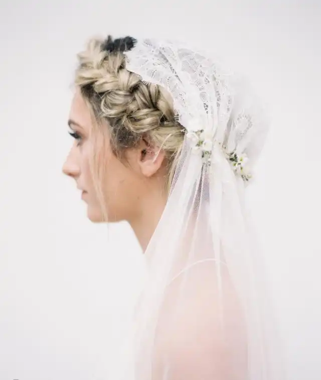 Braided Veil Style prom hairstyle with soft romantic elegance