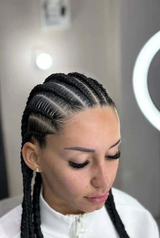 Classic straight back cornrow braids hairstyles for women