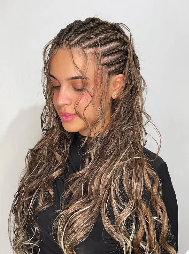 Cornrow braids hairstyles with long extensions