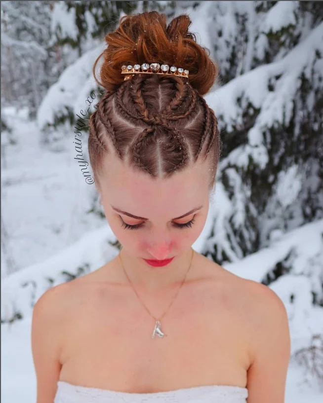 Cornrow braids hairstyles elegant updo