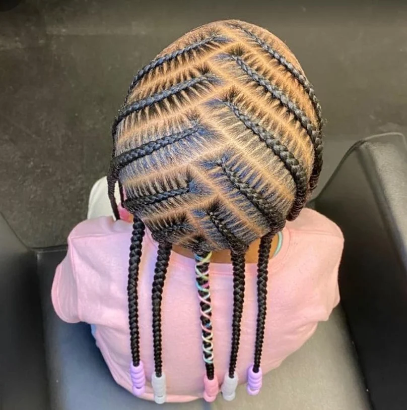 Protective cornrows for children braid style