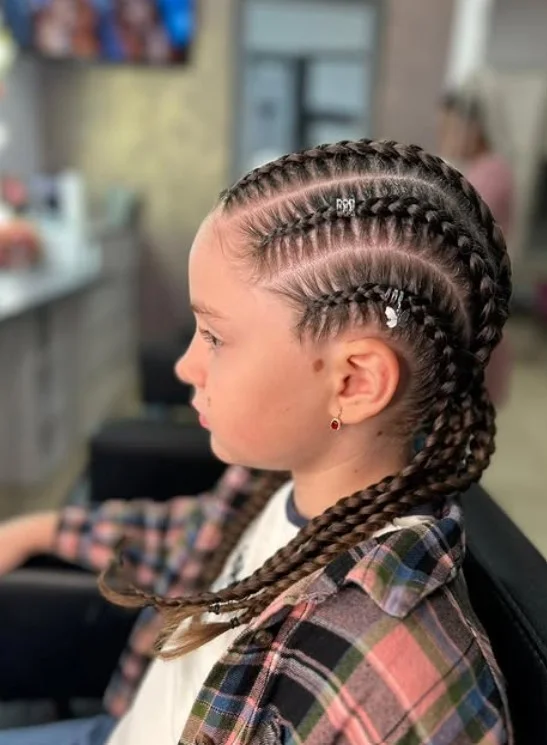 Beaded cornrows stylish protective braid design