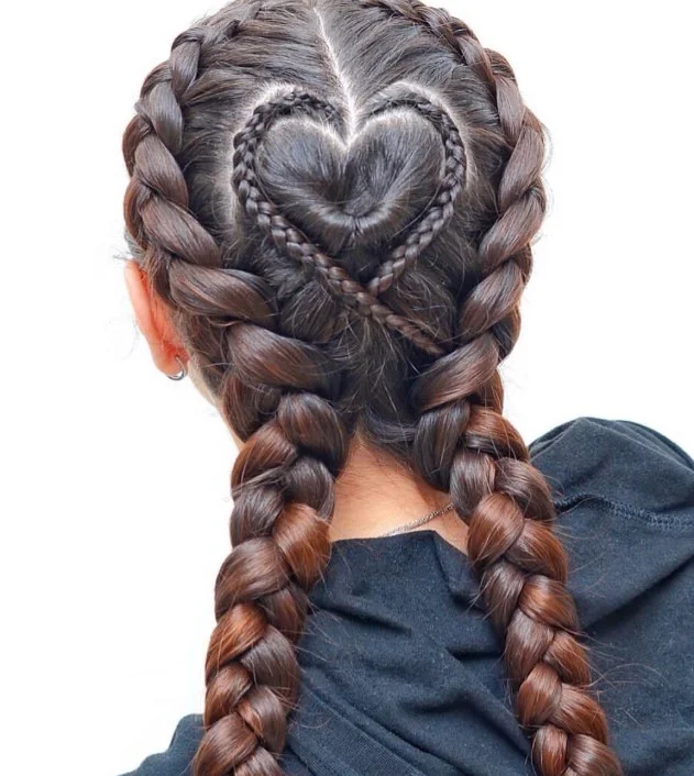  Heart design cornrow braids hairstyles creative pattern
