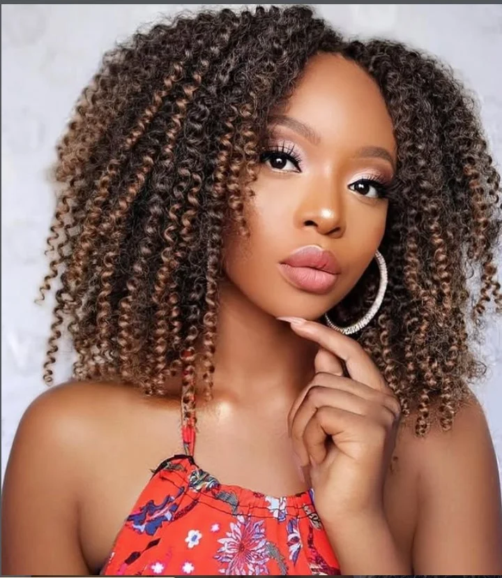 Curly bob crochet braids with soft, bouncy curls.