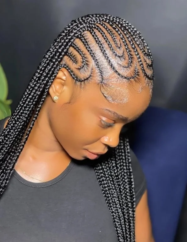 Seamless feed-in Ghana cornrows protecting edges and enhancing braid appearance