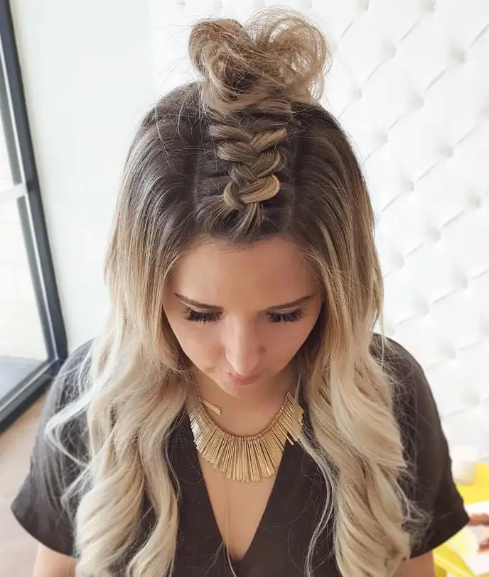 Bridesmaid braids hairstyles French Braid Half-Up for soft and sophisticated prom and wedding looks