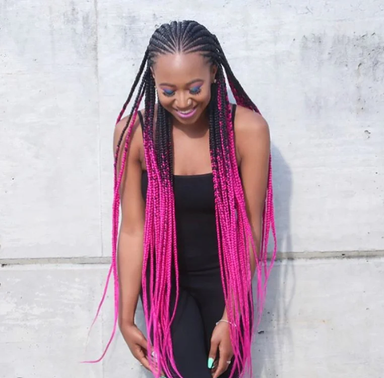 Long cornrow braids hairstyles flowing design