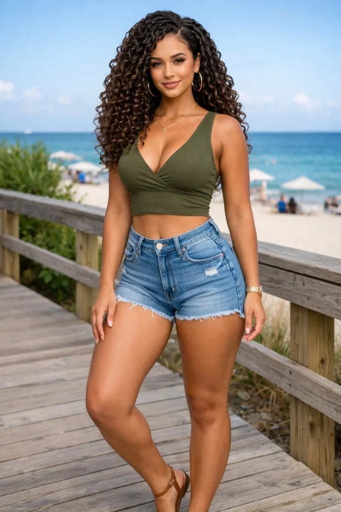 Loose curl crochet braids with soft romantic waves and smooth finish