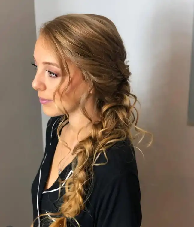 Messy Side Braid Prom Hairstyle