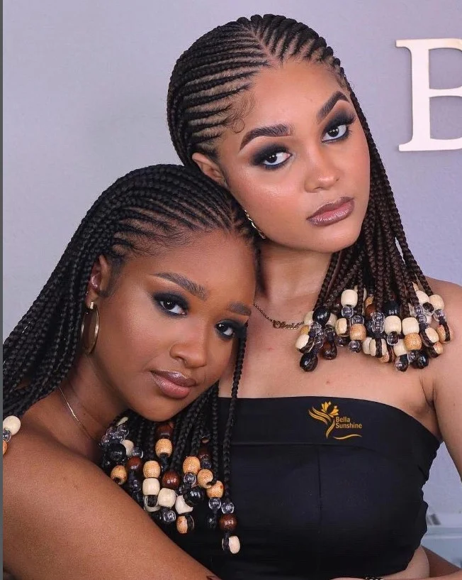 Short Ghana braids cornrow hairstyle for low-maintenance protective styling.