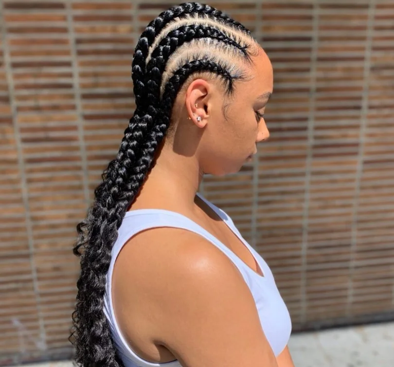 Side part cornrow braids hairstyles stylish look