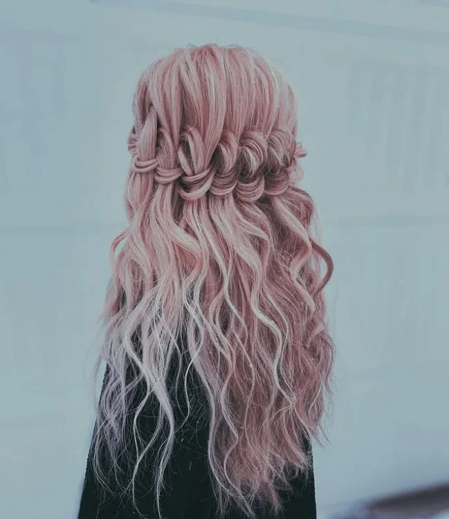 Waterfall Braid With Loose Waves for Prom