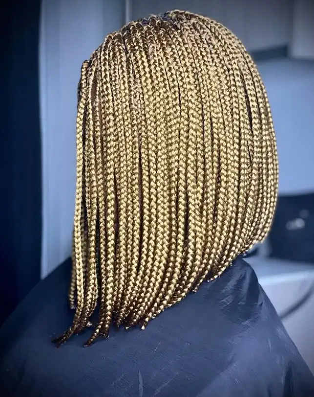 blonde bob box braids hairstyles with honey blonde box braids styled into a trendy short braided bob haircut