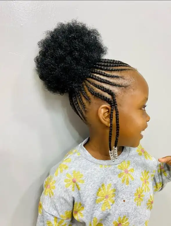 Braided bun hairstyle for school