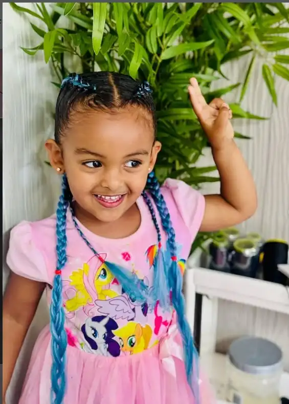 Crisscross braided design for young girl