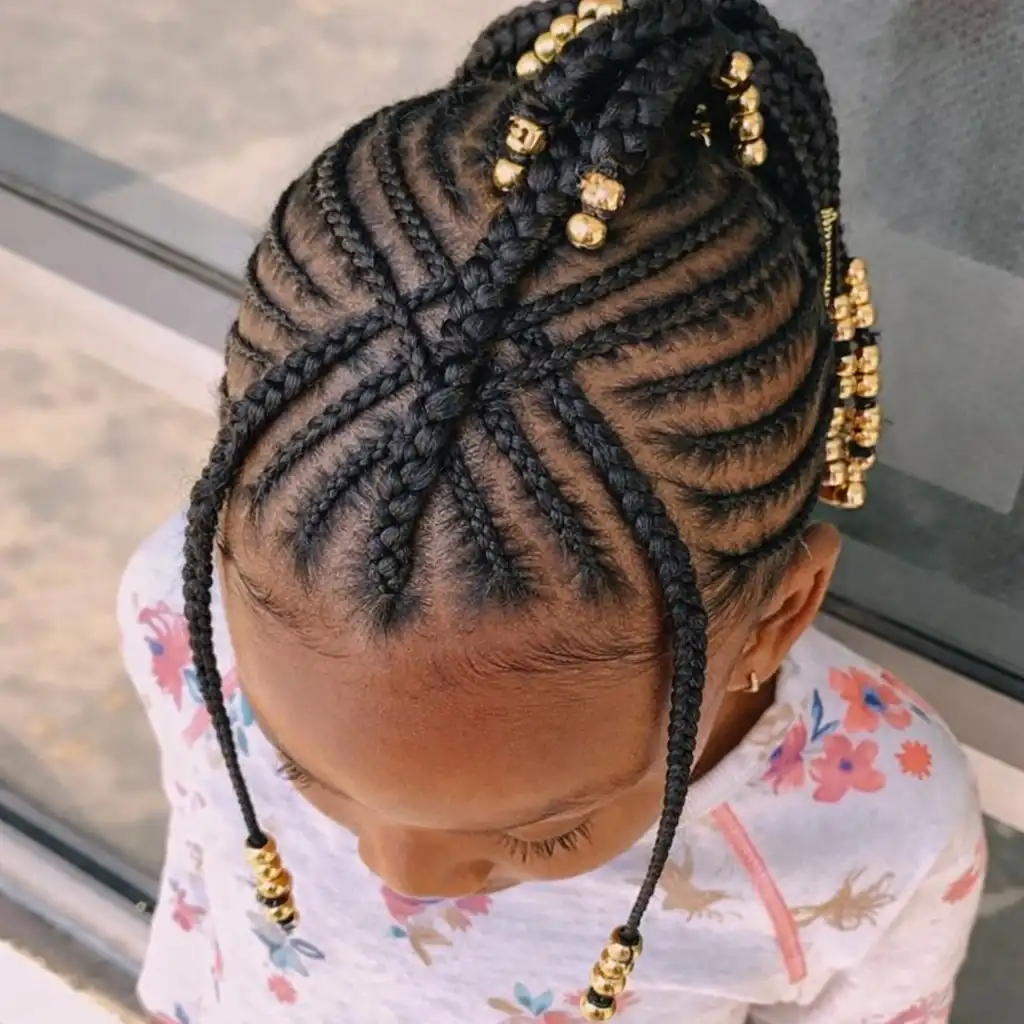 crisscross braided mohawk hairstyle for girls
