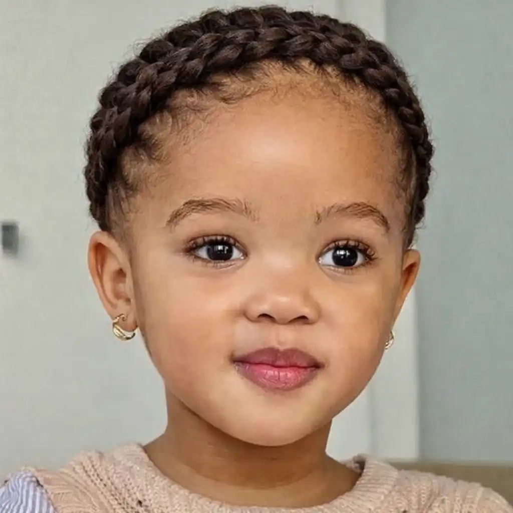 Crown braid hairstyle for formal kids event