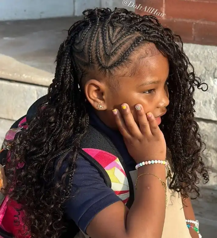 curly children braided mohawk hairstyle