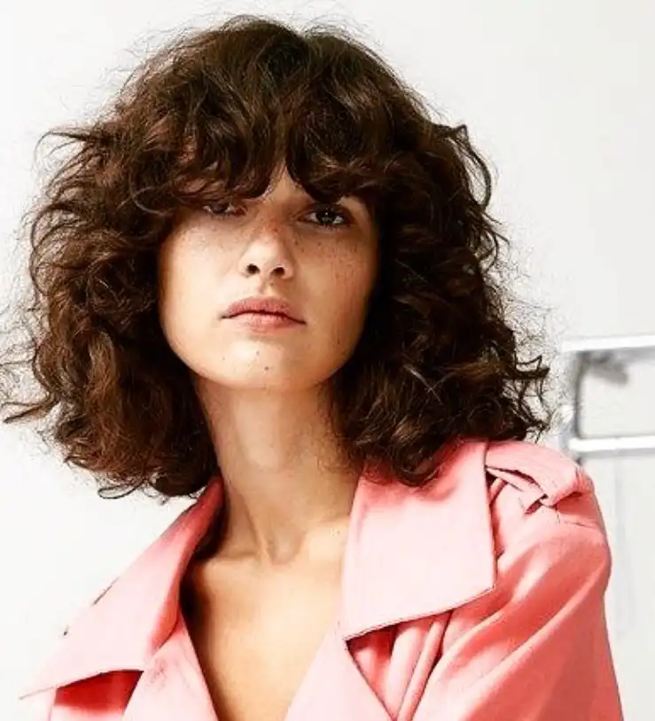 curly short hairstyles with long bangs natural curly haircut