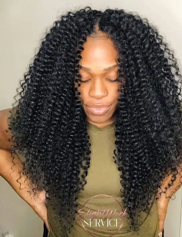 Deep wave wavy crochet braids with defined curl pattern.