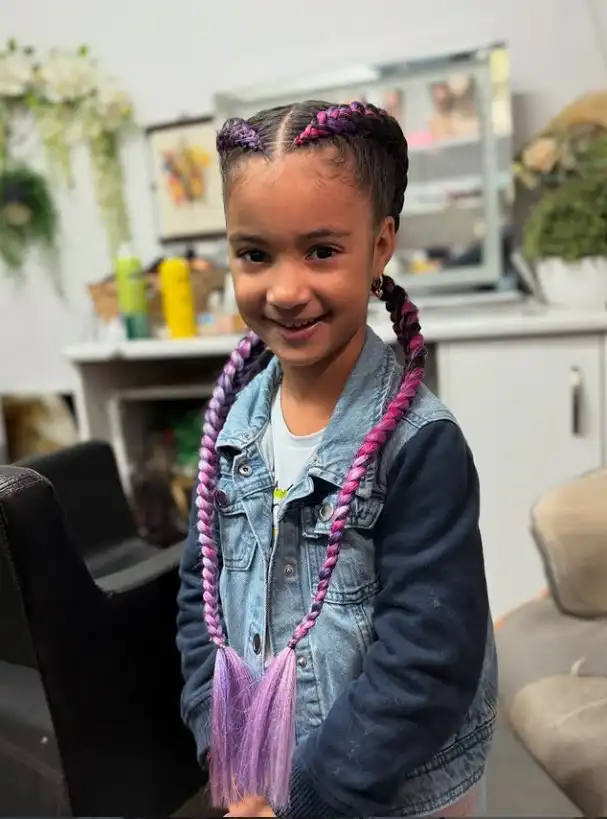 Dutch braids for kids with center part