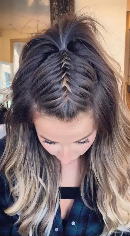 fishtail braided mohawk hairstyle for girls