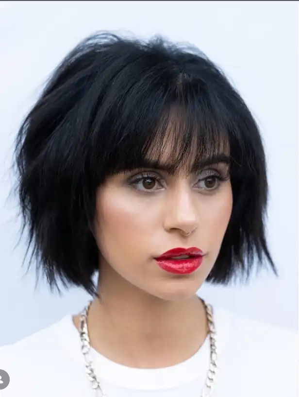 french bob short hairstyles with fringe bangs chic haircut