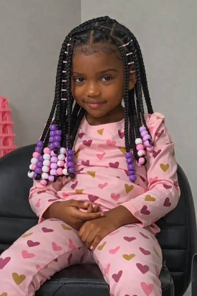 Ladder braid hairstyle pattern for children