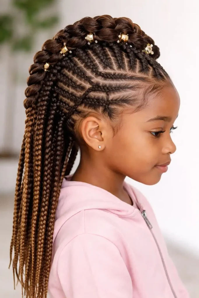 ladder braid mohawk hairstyle for children