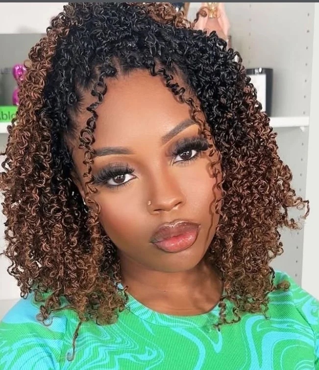Lightweight spring crochet twist braids with bounce.