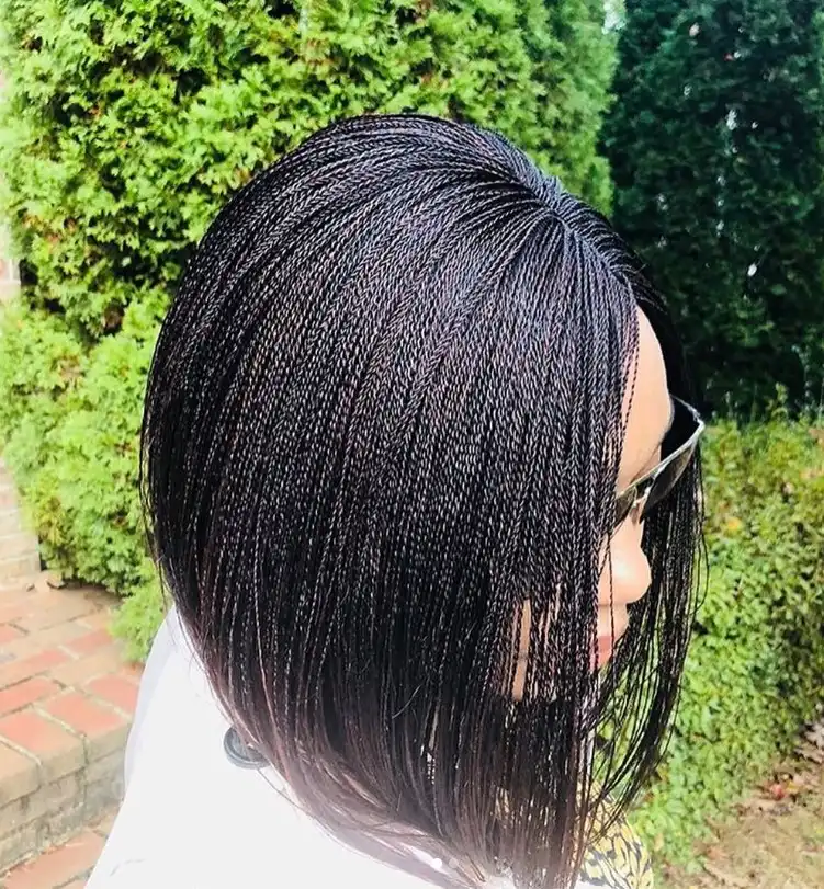 short bob braids hairstyles micro braided bob haircut with tiny delicate braids creating a lightweight protective hairstyle