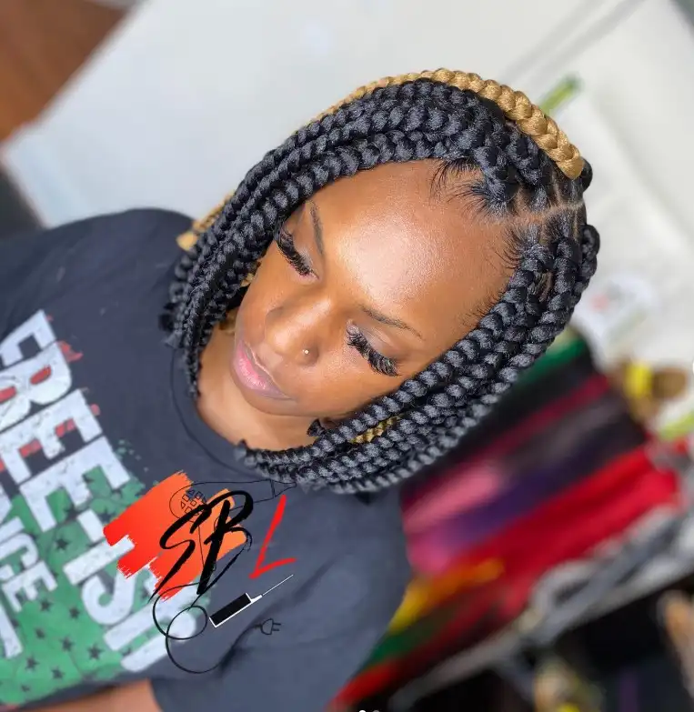ombre bob box braids hairstyles with blended hair colors creating a trendy color transition braided bob