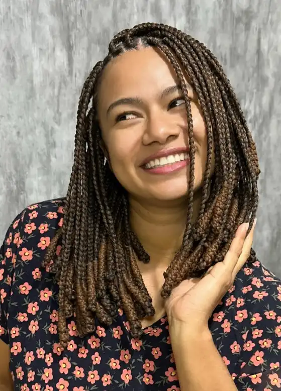 short bob braids hairstyles ombre braided bob haircut featuring blended hair colors creating a trendy protective braid style