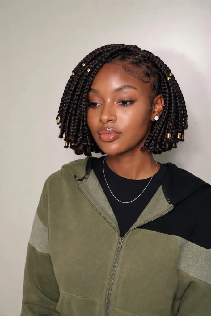 pixie bob box braids hairstyles with ultra short braids creating a bold and modern braided bob haircut