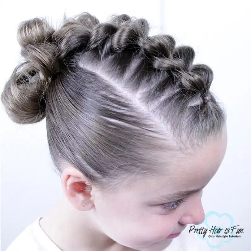 pull through braided mohawk hairstyle for girls