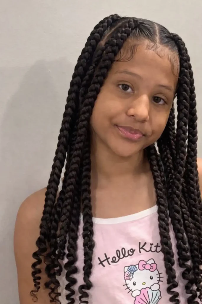 Rope twist braid hairstyle for kids