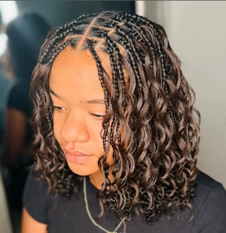 short bob braids hairstyles knotless braided bob haircut with lightweight natural looking knotless braids styled into a short bob