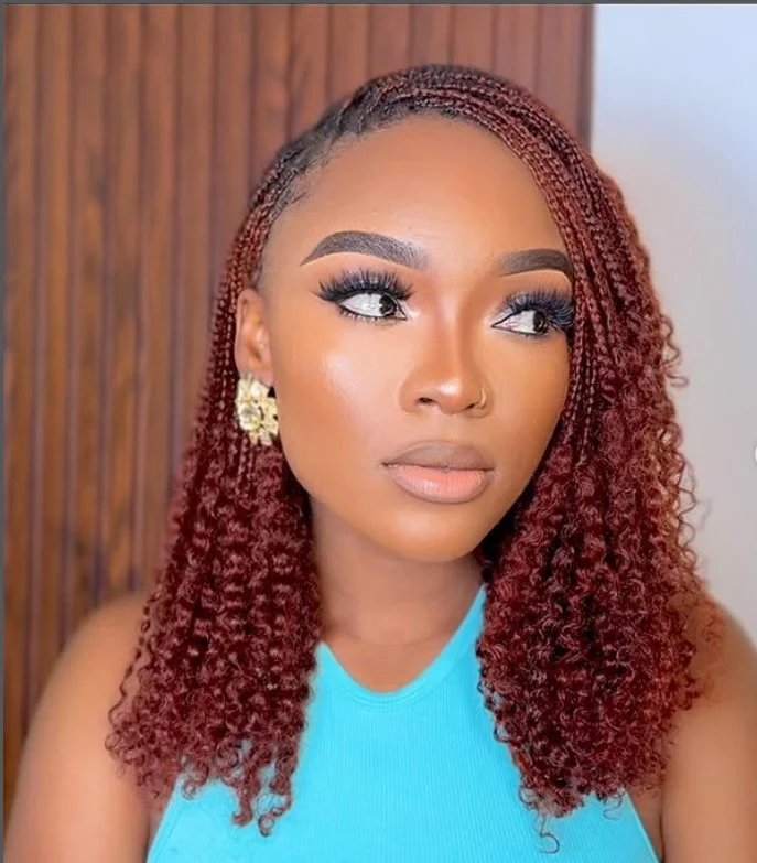 Side-part crochet twist braids framing the face beautifully.