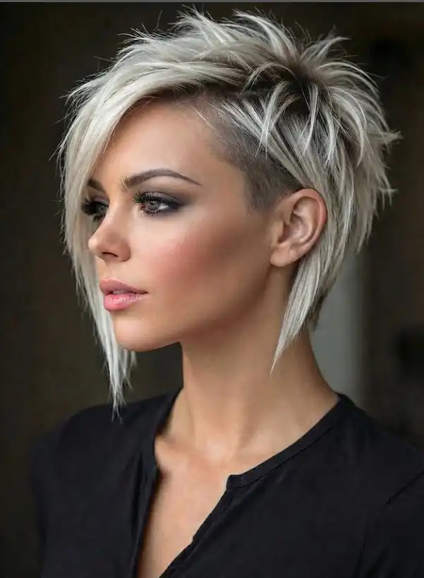 undercut pixie short hairstyles with fringe bangs edgy haircut
