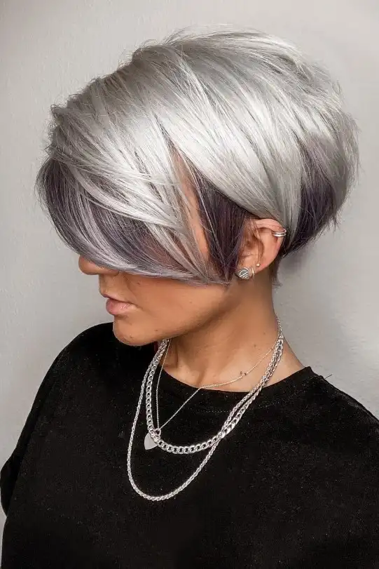 undercut pixie short hairstyles with long bangs edgy haircut