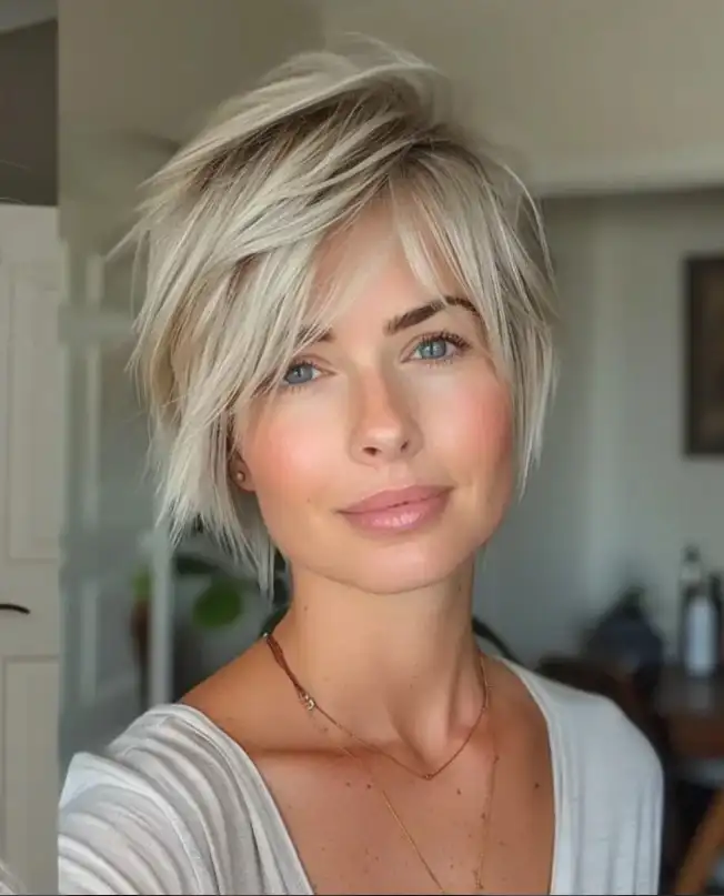 voluminous short hairstyles with fringe bangs stylish haircut