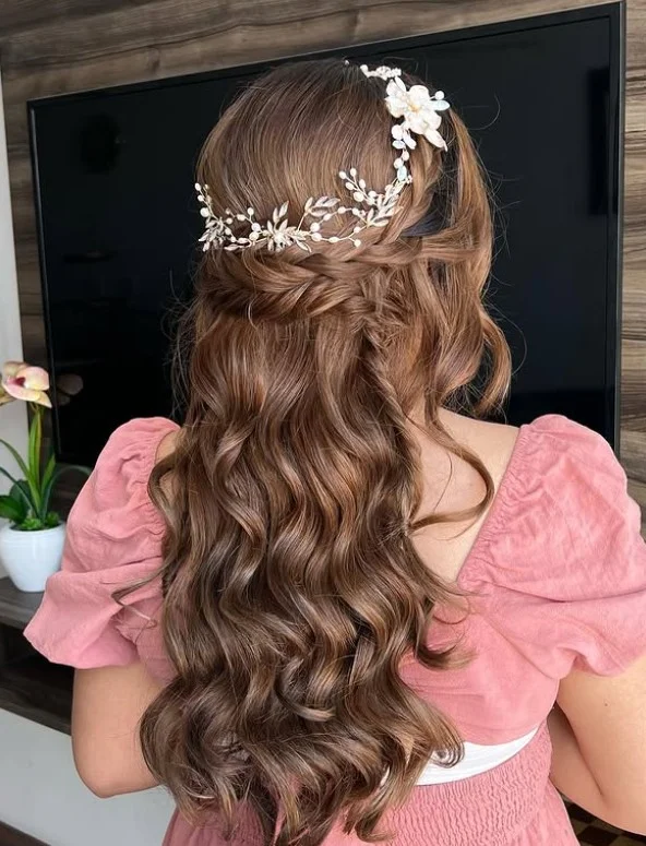 braided crown cute beach hairstyle romantic look