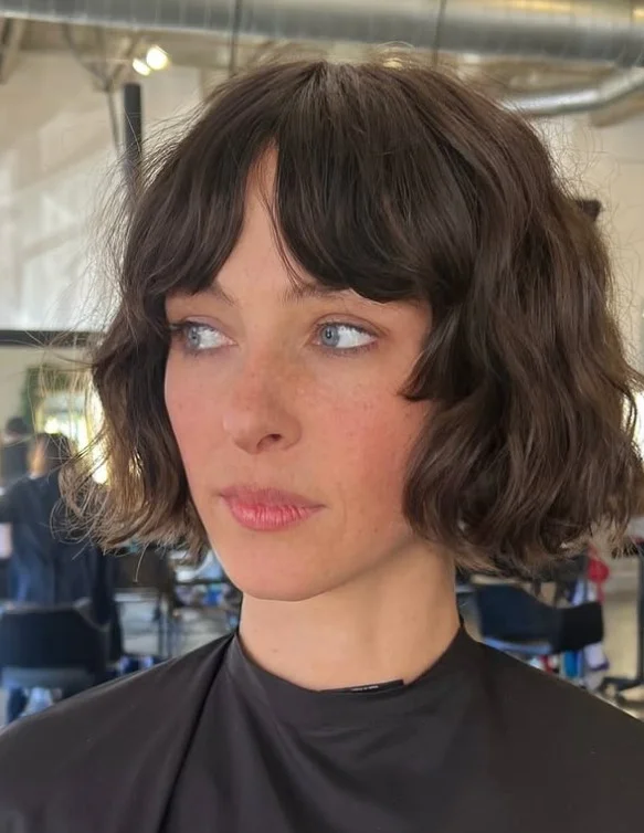 French bob with bangs chic hairstyle for long face