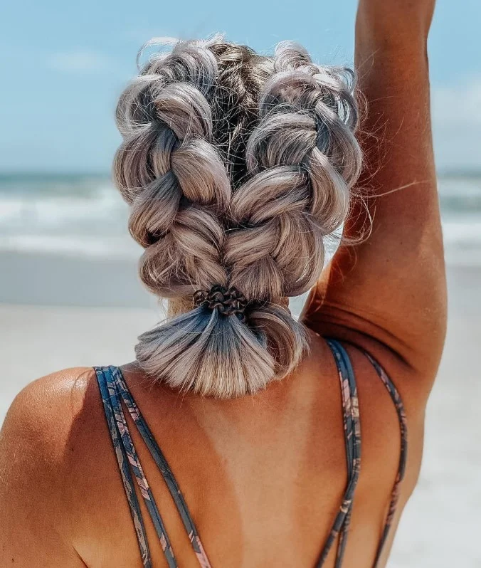 mini braids short beach hairstyle trendy summer look