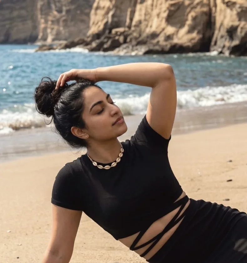 high textured beach bun hairstyle with messy volume
